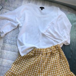 J. Crew White Cotton Sweater Top